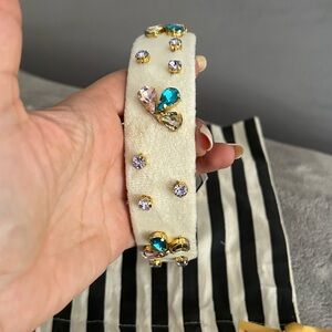Lele Sadoughi Crystal Bloom Bessette headband Pastel Rainbow ivory NEW